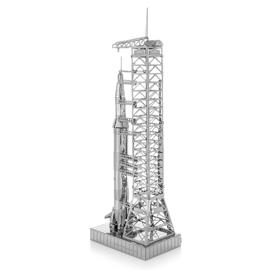 MÔ HÌNH 3D KIM LOẠI đồ chơi lắp ráp Apollo Saturn V with Gantry, đồ chơi xếp hình