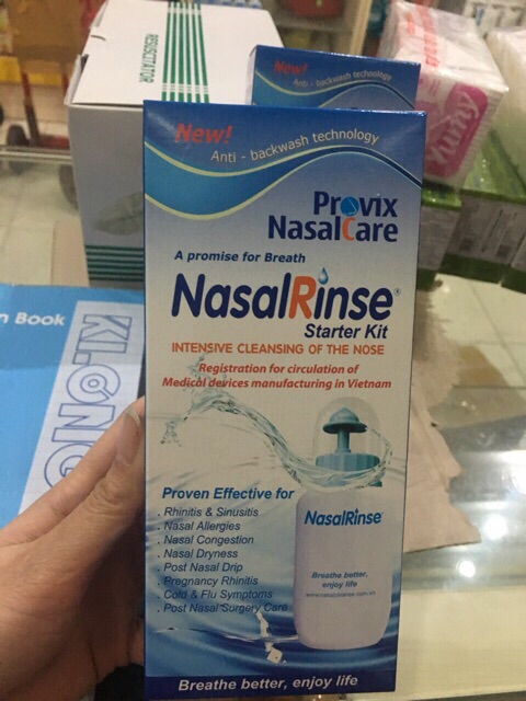 Bình rửa mũi xoang Nasal Rinse tặng kèm 10 gói rửa mũi