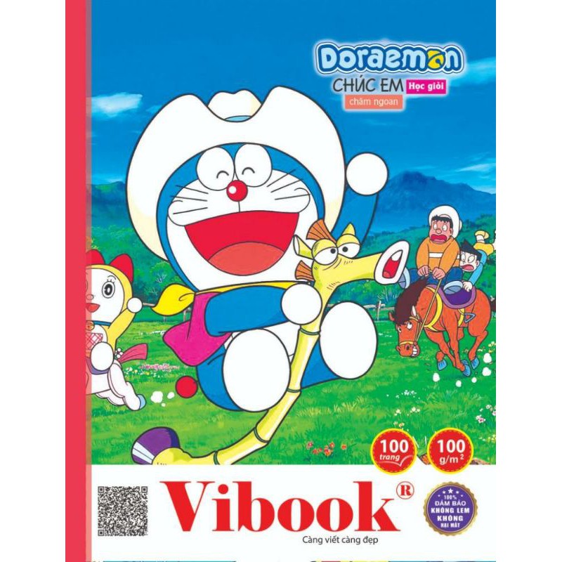 Lốc 5 Tập Vibook Doraemon 4 ô ly - Mẫu Ngẫu Nhiên (96 Trang - Đl 100Gsm)