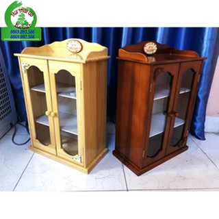 Tủ Y Tế , Tủ Thuốc Gỗ Mái Bằng  [FreeShip - GỖ XUẤT KHẨU]