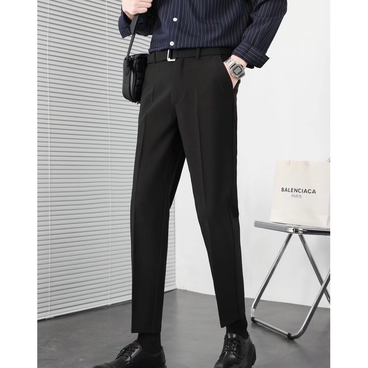 Quần âu nam, quần tây nam dáng Baggy chất vải chéo cao cấp co giãn, kiểu dáng sang trọng ,lịch lãm,tặng kèm dây lưng đen
