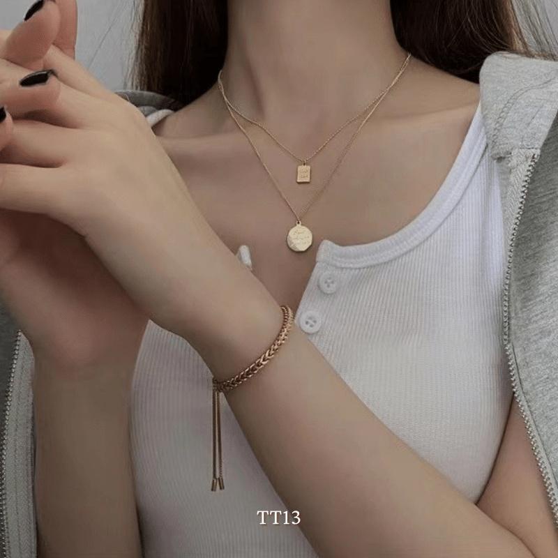 [KHÔNG ĐEN GỈ] Vòng tay thép Titan mắt xích Cao Cấp cá tính đơn giản phong cách unisex Mely TT13