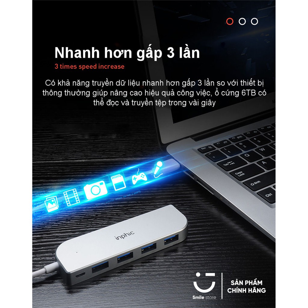 Bộ Chia USB 4 Cổng 2.0 HUB USB INPHIC H6 Hỗ Trợ Cho Tất Cả Các Dòng Máy Tính Để Mở Rộng Thêm Cổng USB - Hàng Chính Hãng