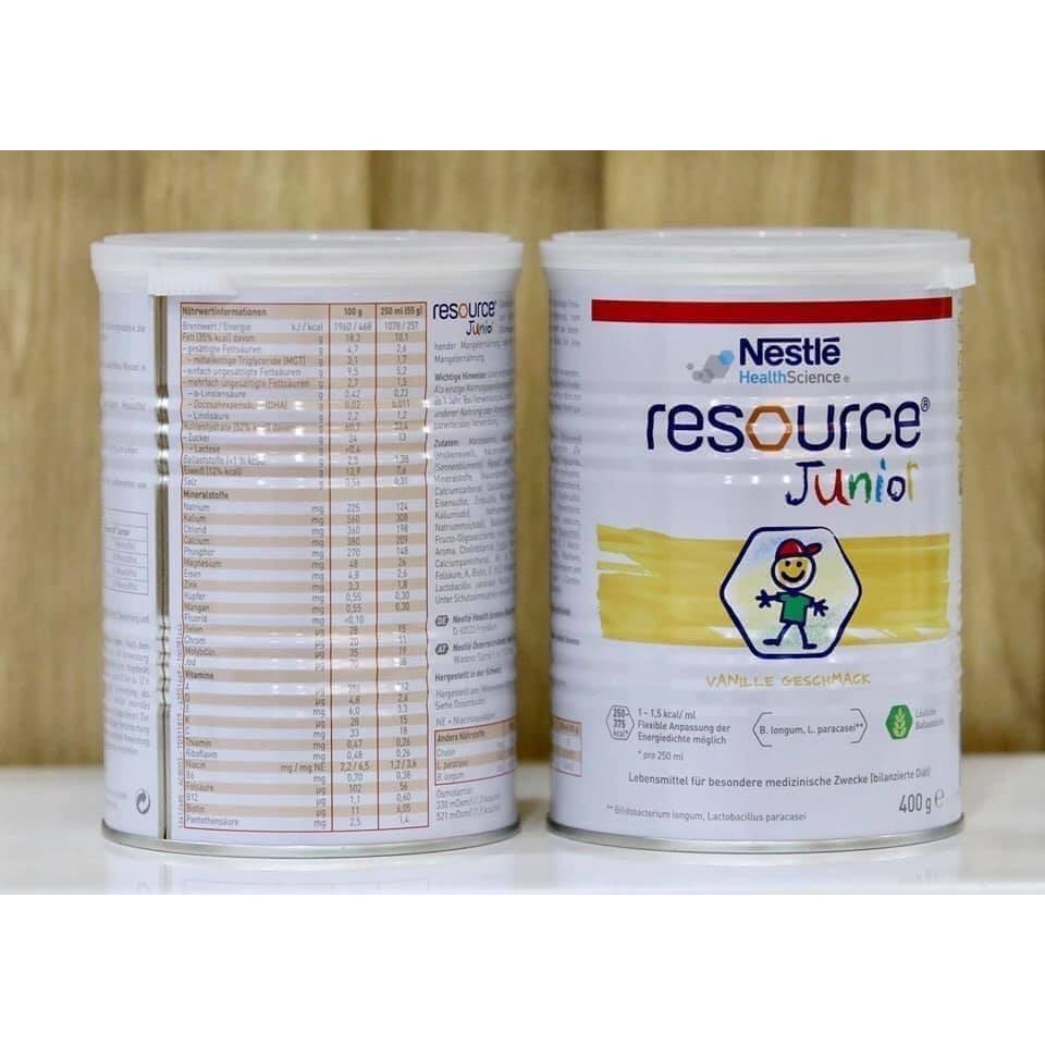Sữa  tăng cân, phát triển chiều cao thể chất cho bé Resource Junior Nestle chuẩn Đức 400g