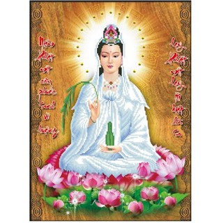 Tranh 5d gắn đá toàn bộ - Tranh Phật Quan Âm