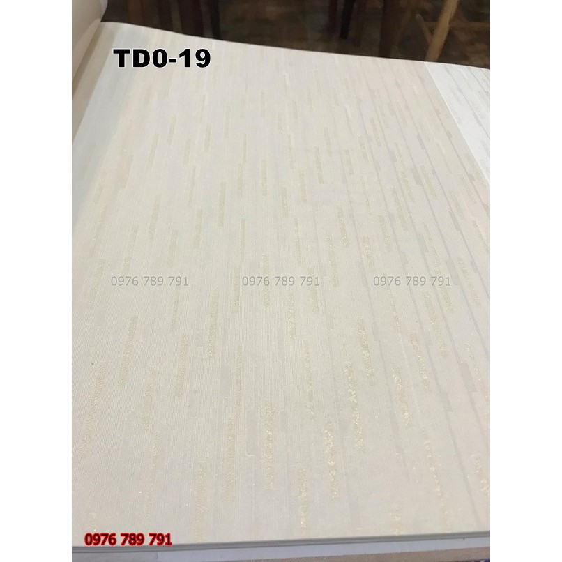 Giấy Dán Tường Trơn Phòng Khách Màu Vàng, Màu Trắng Kem, Lụa Không Keo, Khổ 10m x 53 cm