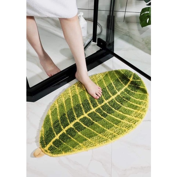 Thảm lau chân hình lá lông cừu - Kanta store