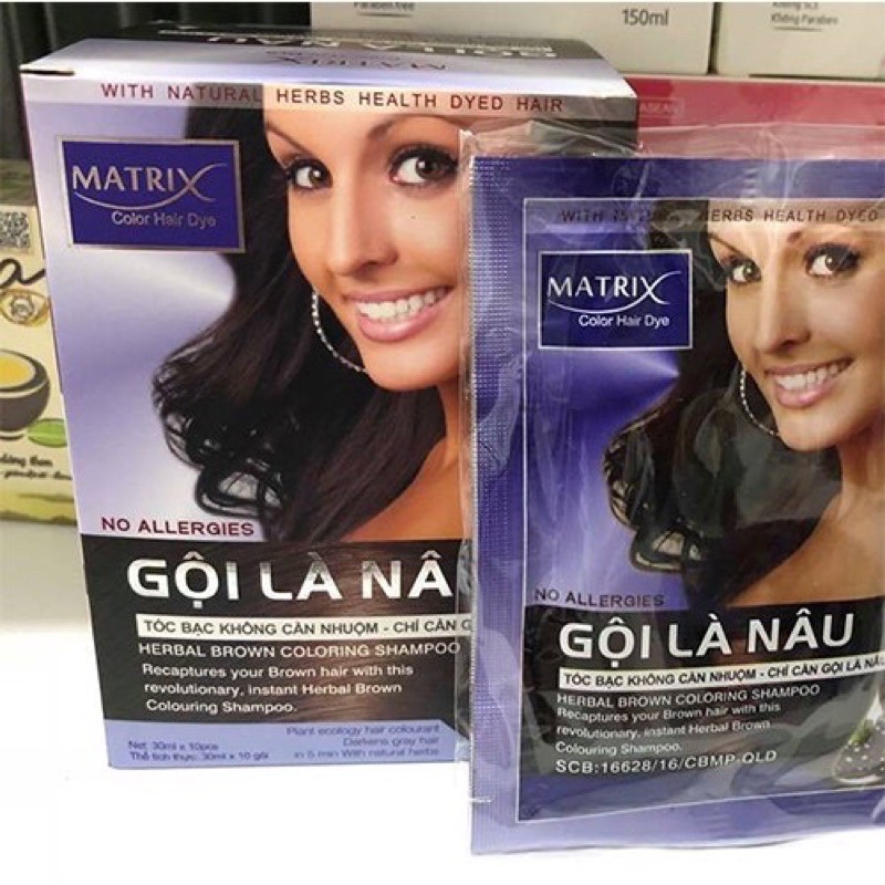 Dầu gội nhuộm tóc Matrix gội là nâu (Giá 1 gói)