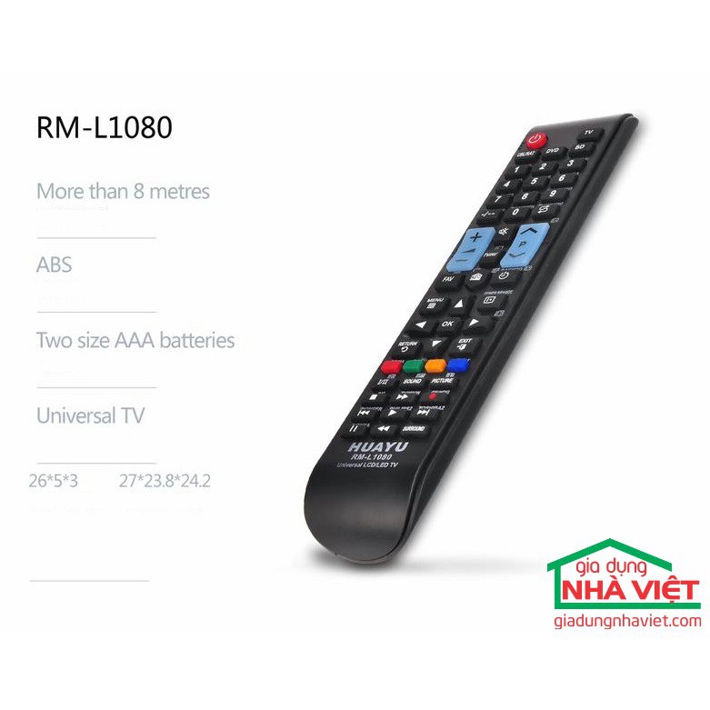 Điều khiển đa năng cho HUAYU RM-L1080 4 IN 1 cho TV, ĐẦU PHÁT DVD, SAT, KTS, BD