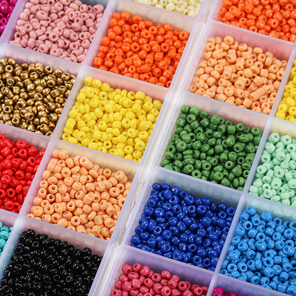 Bộ hạt thủy tinh cát màu trái cây 3mm (3mm * 18 ngăn * 14000 chiếc)