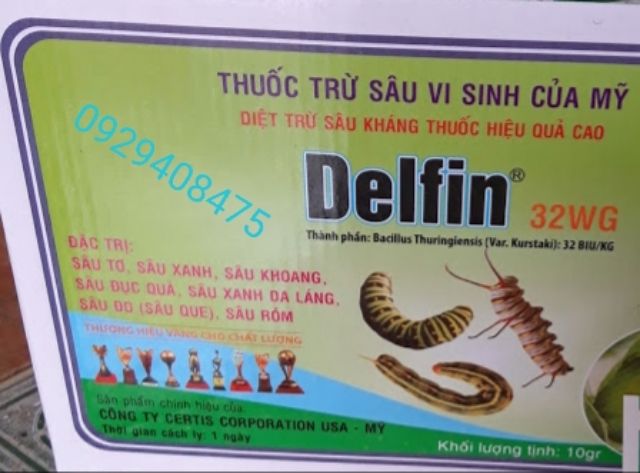 Chế phẩm SINH HỌC trị côn trùng đến TẬN GỐC, LÂU DÀI, AN TOÀN cho người dùng Delfin WG 10g