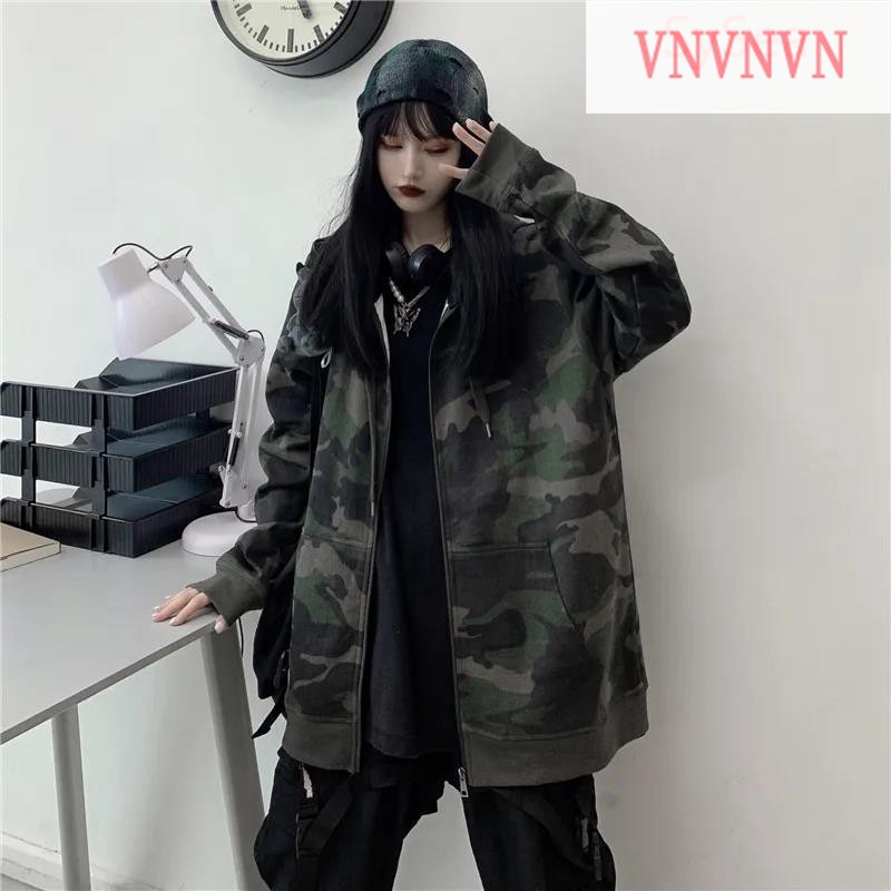 Áo Hoodie Dáng Rộng Hoạ Tiết Lính Phong Cách Hàn Quốc