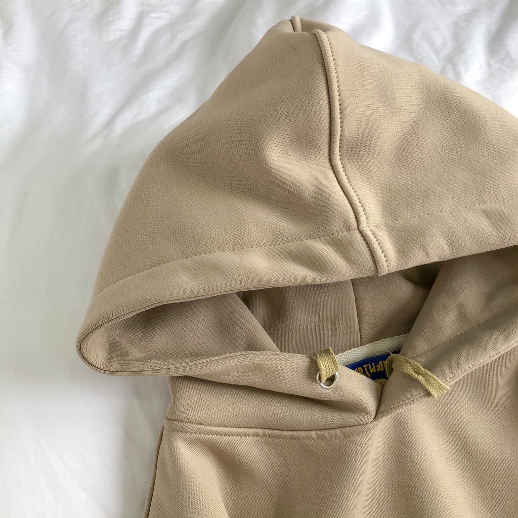 Áo Hoodie Peanuts MEANSTORE nỉ lót bông có mũ oversize unisex nam nữ form rộng phong cách Hàn Quốc - Màu be, trắng