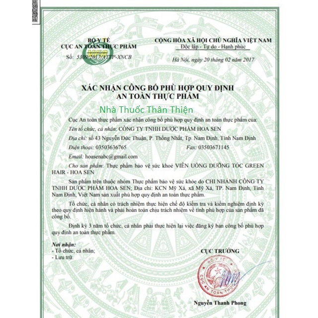 Green Hair Hoa Sen, hỗ trợ kích thích tóc mọc nhanh và đen mượt (Hộp 1 lọ x 60 viên)