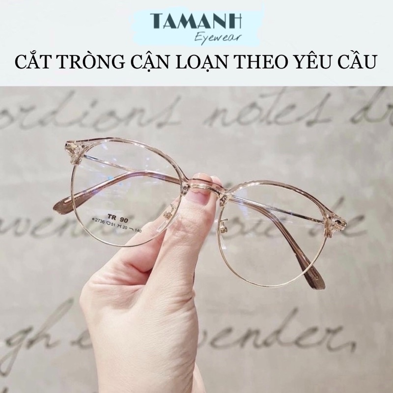 Gọng kính cận nam nữ dáng mắt kính tròn gọng kính kim loại màu sắc thời trang 2736 NHIỀU MÀU
