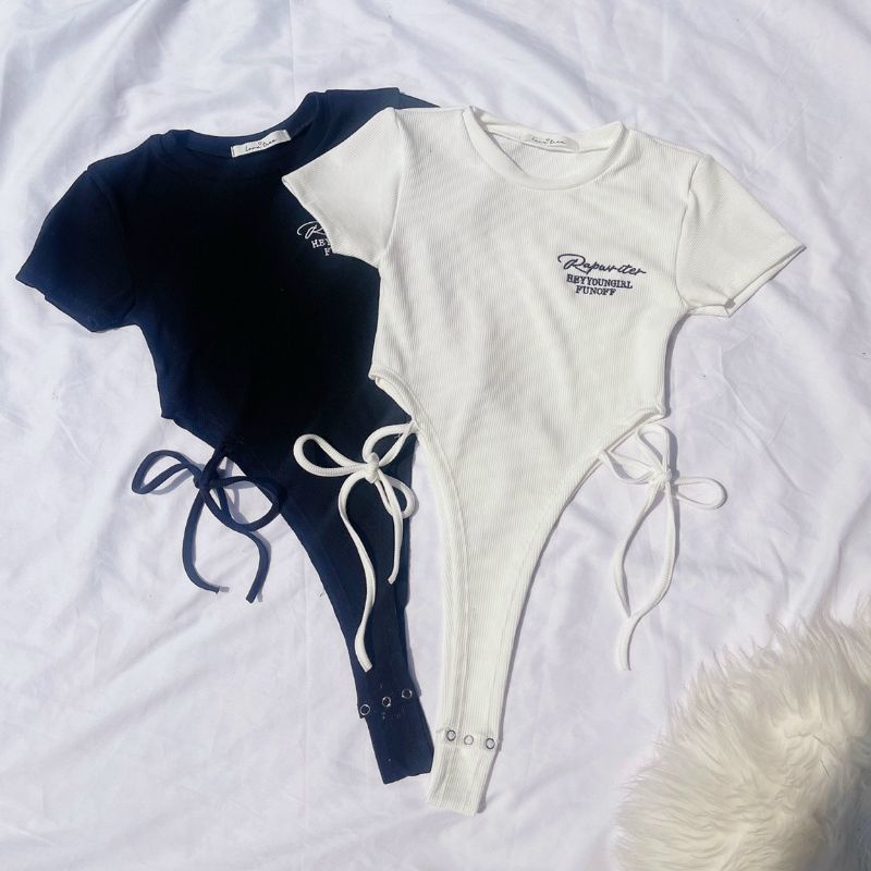 Áo bodysuits jumpsuit thêu chữ | BigBuy360 - bigbuy360.vn