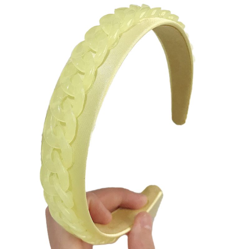 Flgo Băng Đô Bện Sợi Acrylic Màu Kẹo Ngọt Ngào Rửa Mặt Bản Rộng Cho Nữ