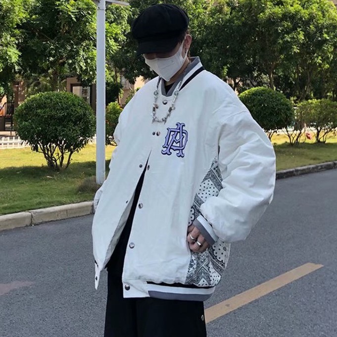 Áo khoác bomber thêu họa tiết thời trang hiphop sành điệu cho nam nữ