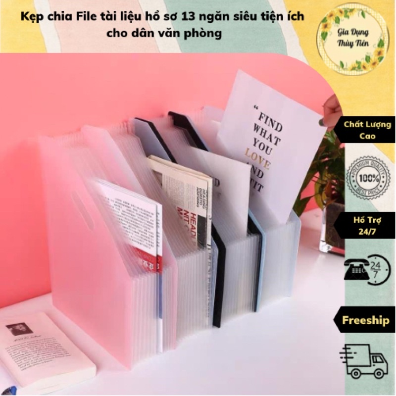 Kẹp chia File tài liệu hồ sơ 13 ngăn siêu tiện ích cho dân văn phòng