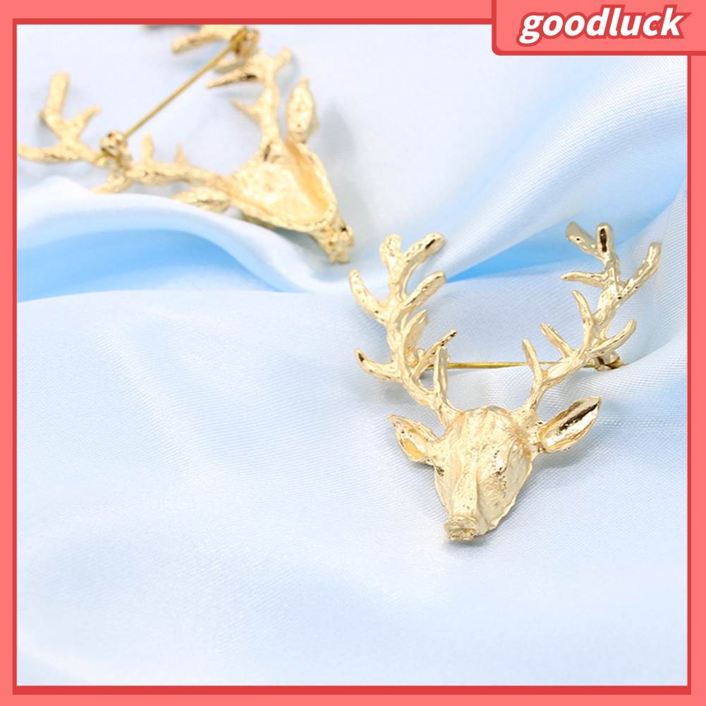 Ghim Cài Áo Hình Đầu Hươu Đính Đá Nhân Tạo Thời Trang Cho Nam Nữ