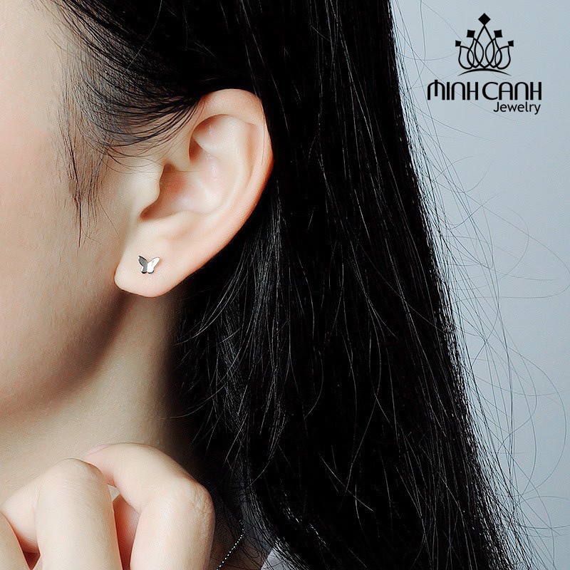 Bông Tai Bạc Nụ Hình Cánh Bướm - Minh Canh Jewelry