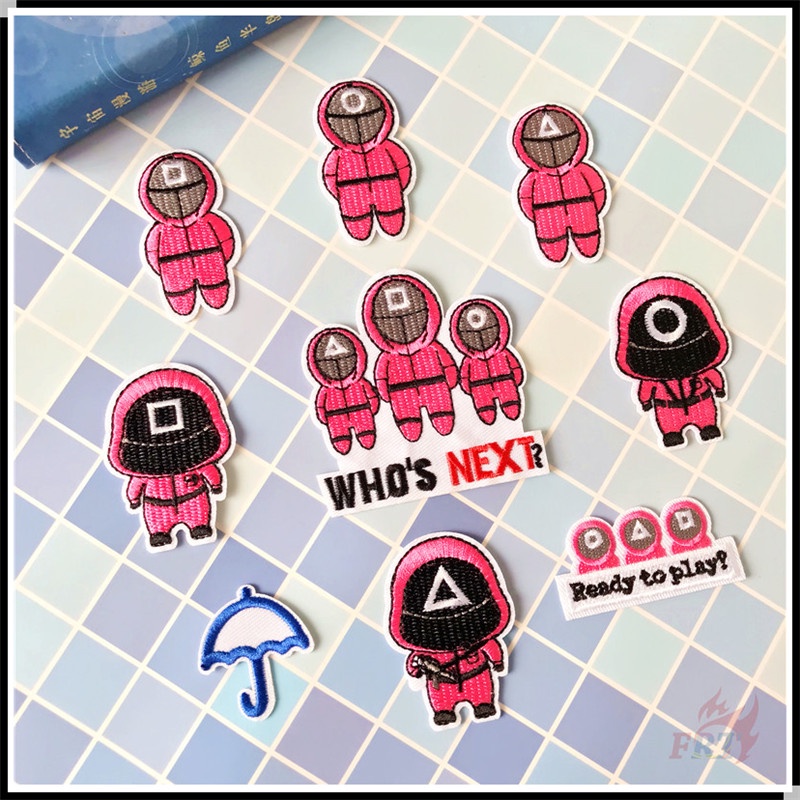 Miếng vá dán ủi quần áo phong cách phim trò chơi con mực