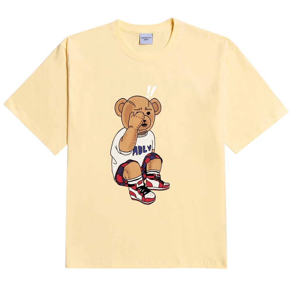 Áo thun cotton cổ tròn dáng rộng phong cách Hàn Quốc S15