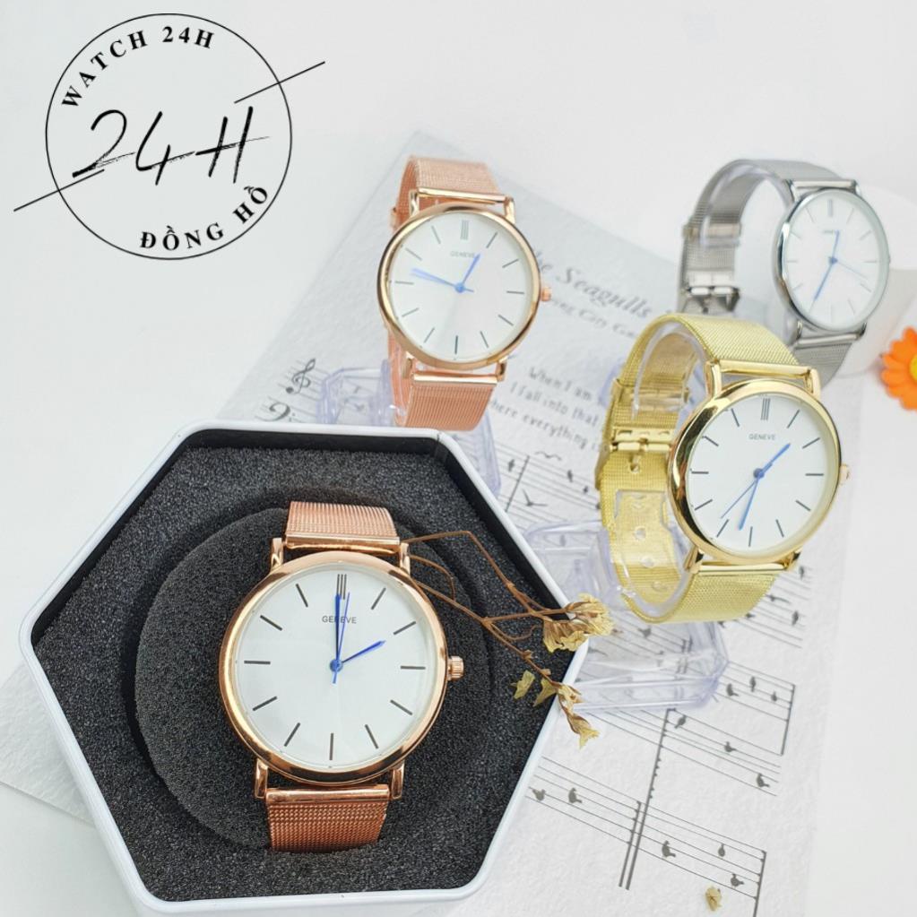 Đồng Hồ nữ dây kim loại GENEVE ; mặt kính chống trầy; dây đeo sang trong cho các nàng
