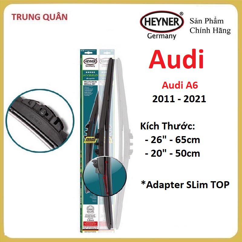 Cần Gạt Mưa Audi A6 2011 - 2021, Bộ gạt mưa mềm Heyner Germany Chính Hãng Cho Audi A6 SEDAN 2011-202