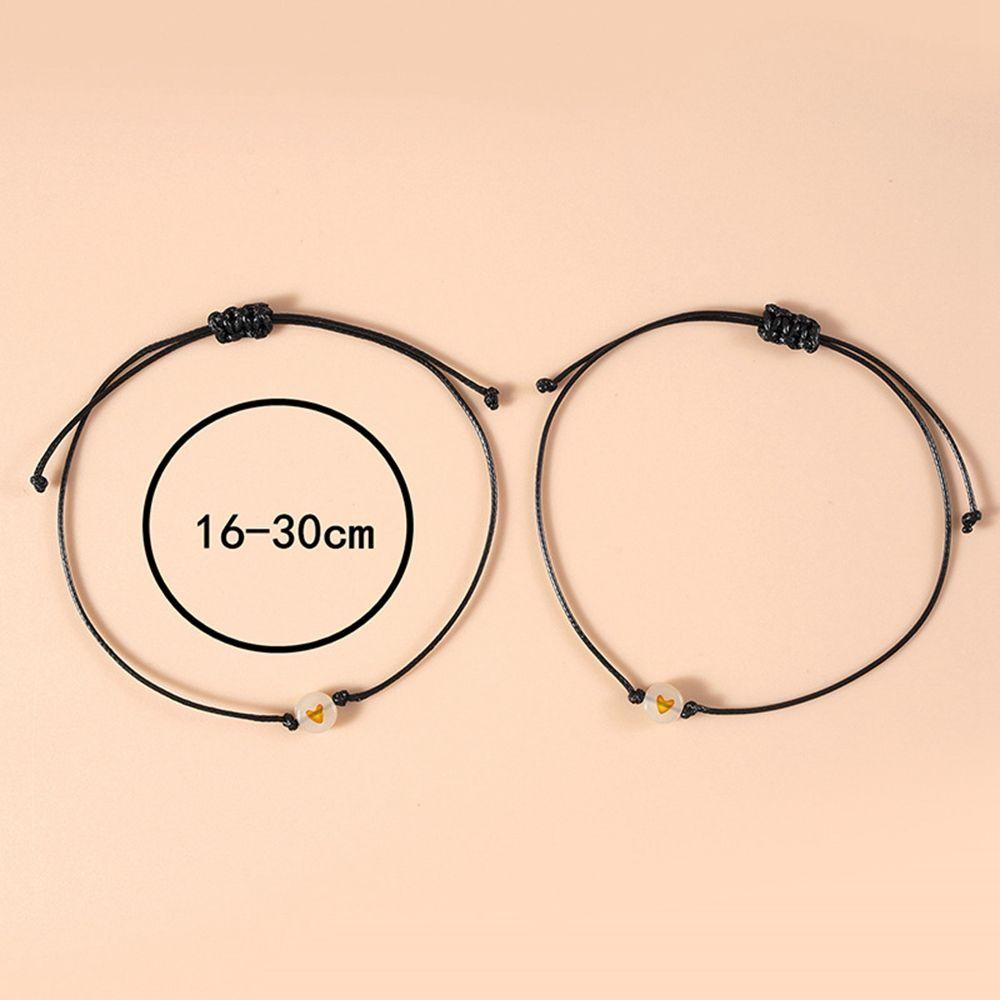 Vòng Tay Dây Bện Mặt Hình Trái Tim Phát Sáng Dễ Thương Phong Cách Hàn Quốc Cho Nam