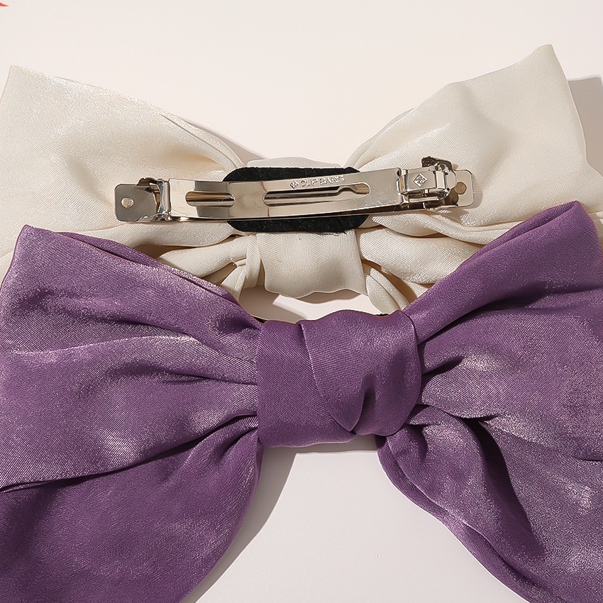 Bộ đôi Cài Tóc nơ và Scunchies vải bóng phong cách kẹo ngọt đáng yêu