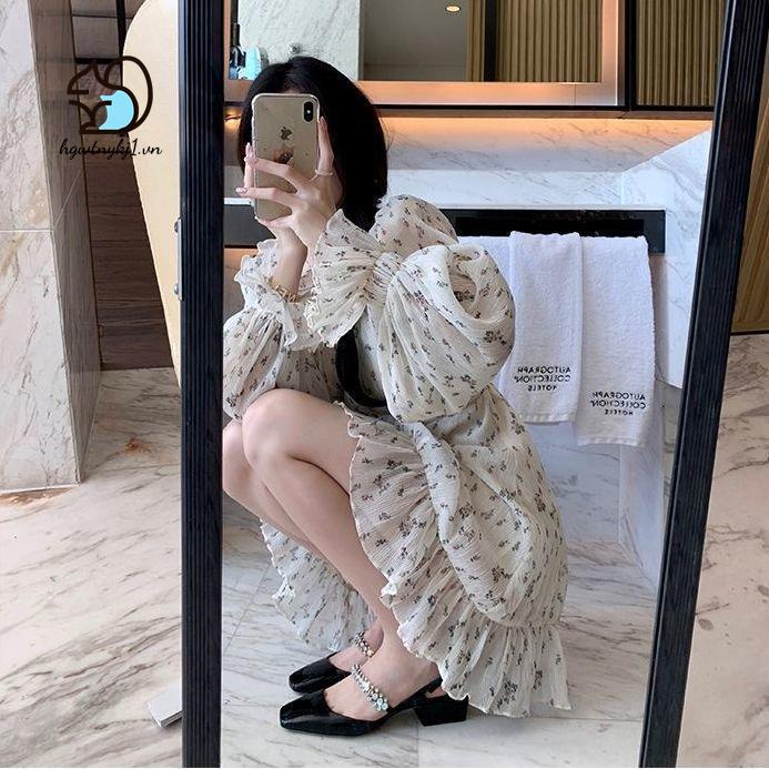 Giày Sandal Gót Dày Hở Ngón Mũi Vuông Đính Đá Thời Trang Cho Nữ