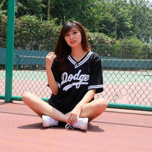 (Code K9703) Áo Bóng Chày dodgers Đen