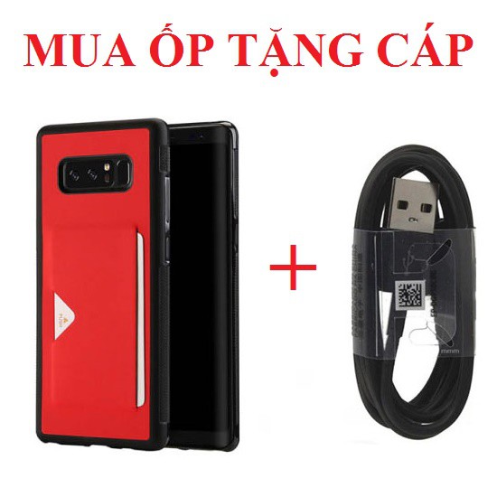 Ốp thời trang Galaxy Note 8 cài thẻ tặng kèm dây cáp Type C chính hãng