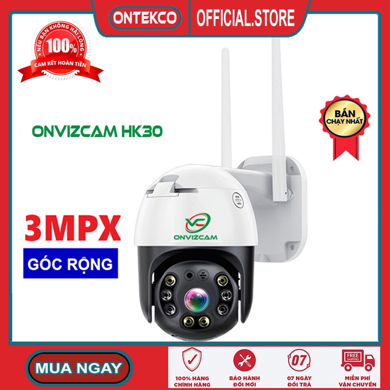 [TỔNG KHO PHÂN PHỐI]Camera không dây ONVIZCAM HK30 PTZ ngoài trời ban đêm có màu