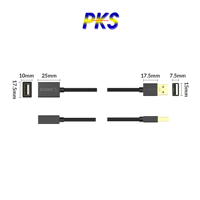 Cáp nối dài USB ORICO U2-MAA02 dài 1.5m cao cấp Chính hãng