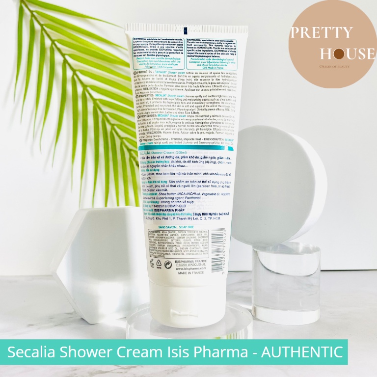 Sữa tắm dưỡng ẩm dành cho da khô, chàm, kích ứng Secalia Shower Cream Isis Pharma