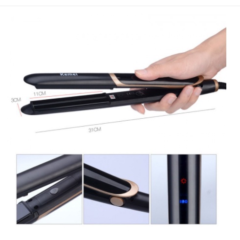 Máy uốn - duỗi tóc đa năng Kemei KM - 2219 có tia hồng ngoại làm nóng nhanh