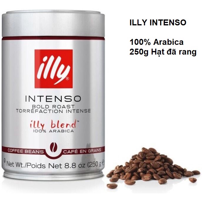 CÀ PHÊ HẠT ĐÃ RANG ILLY CLASSICO, INTENSO ROAST – 250G