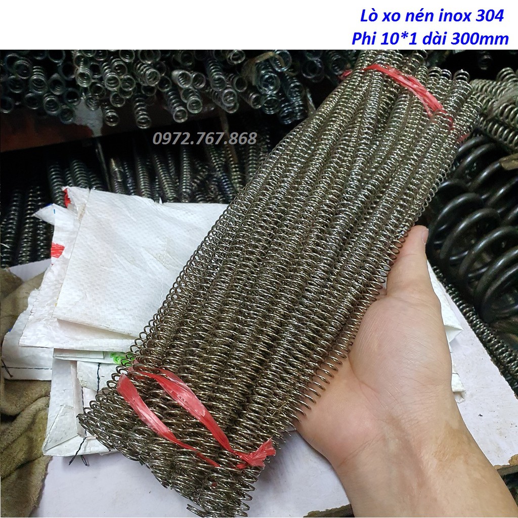 Lò xo nén inox 304 (phi 10*1 dài 300mm)