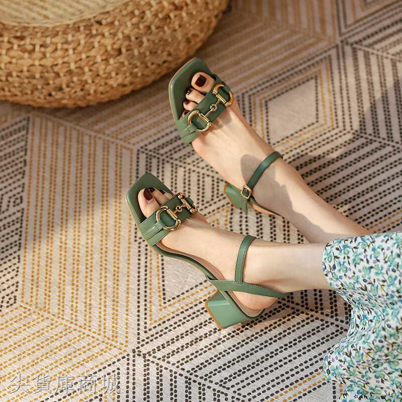 Giày Sandals Đế Thô Thanh Lịch Hợp Thời Trang Hè Phong Cách Hàn Quốc Cho Nữ Size 34-39