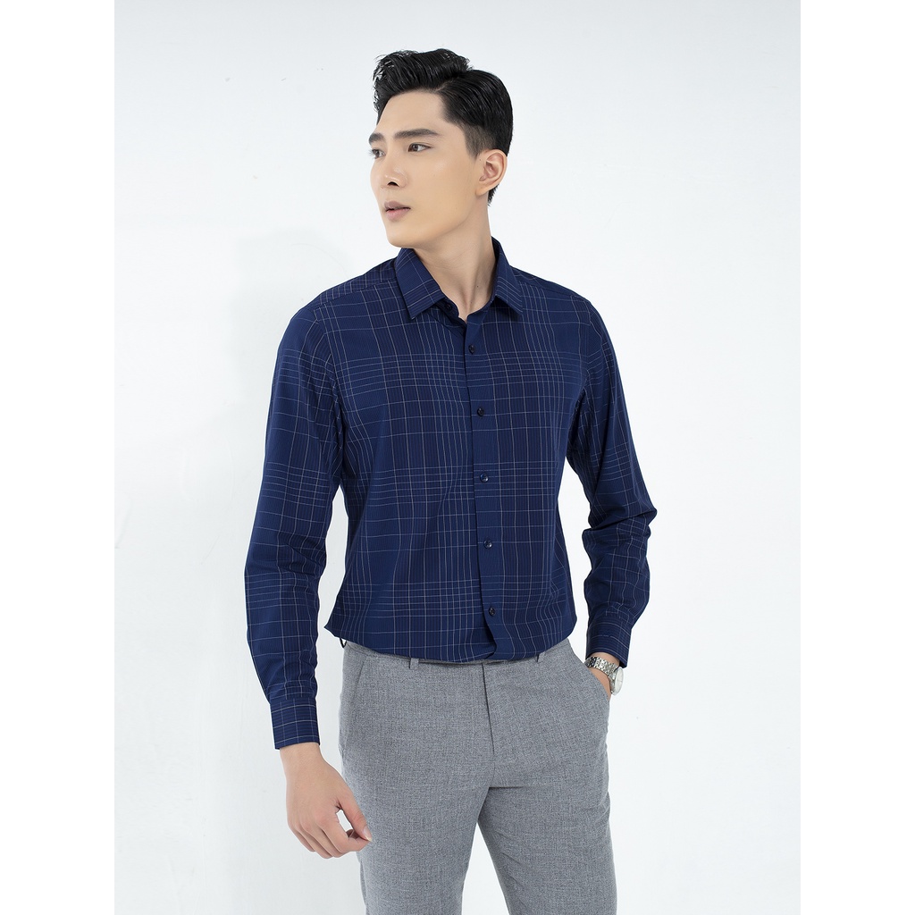 Áo Sơ Mi Nam Dài Tay ARISTINO ALS22001 Somi Công Sở Cao Cấp Màu Xanh Tím Than Kẻ Chất Sợi Sồi Mềm Mát Dáng Ôm Không Túi | BigBuy360 - bigbuy360.vn