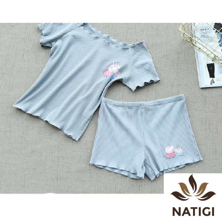 (Thanh lý - giá cũ 90k) Bộ Đồ Mặc Nhà Bộ Đồ Ngủ Cotton Dáng Cộc Form Nhỏ Kiểu Dáng Đẹp Giá Rẻ Cho Nữ BMNNU01
