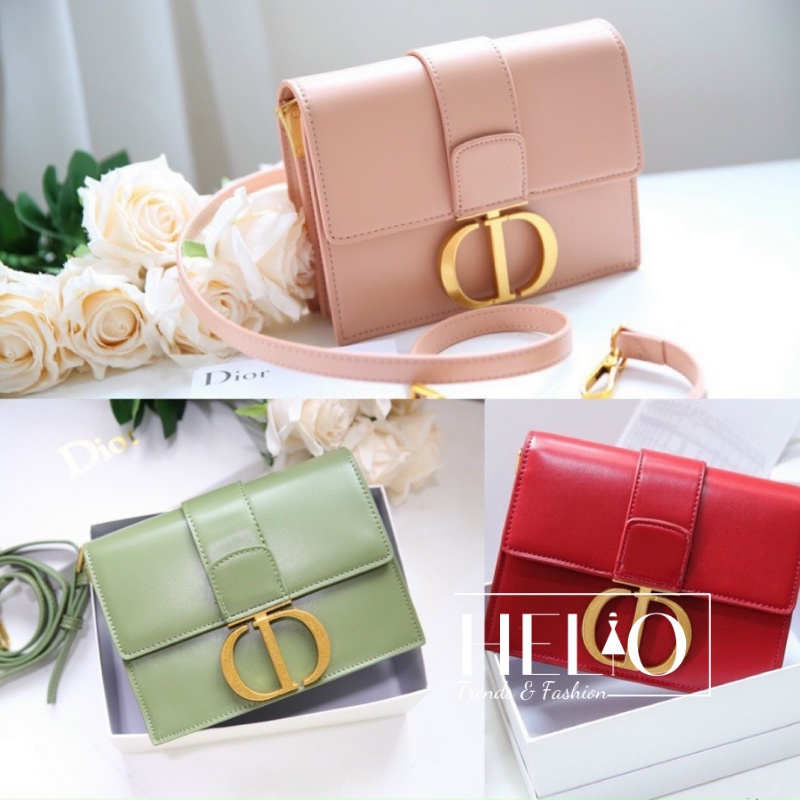 (Fullbox) Túi đeo chéo Di.or box montaigne _ Đỏ/ Xanh/ Hồng _ HE350