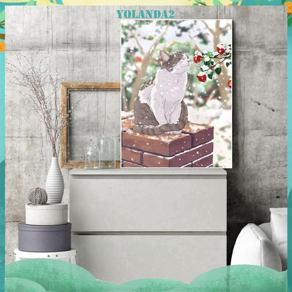 Bộ Tranh Đính Đá 5d Tự Làm Hình Mèo Tuyết Độc Đáo | BigBuy360 - bigbuy360.vn