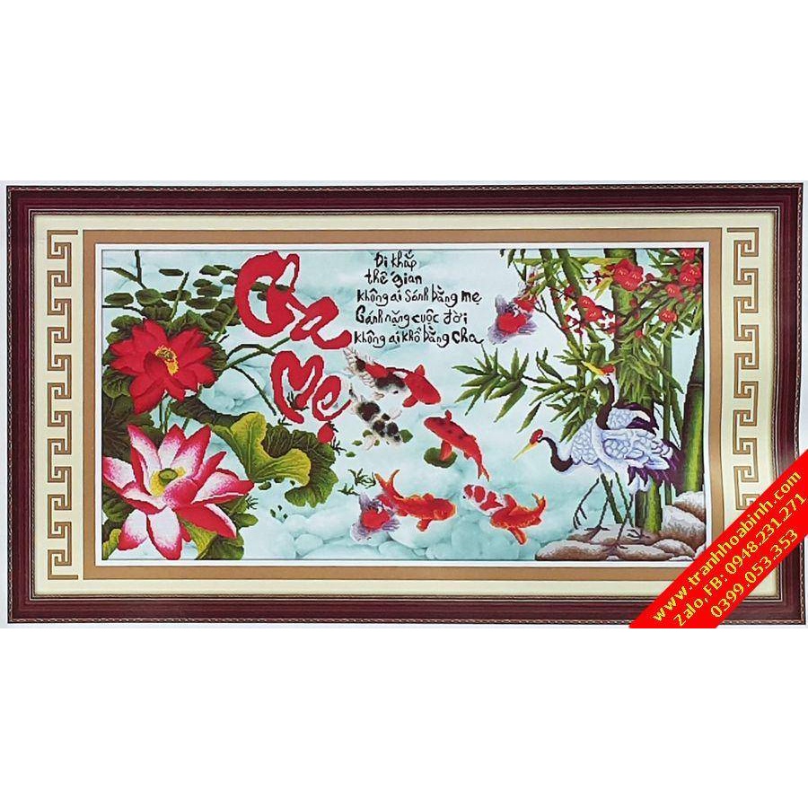 Tranh thêu thư pháp Cha Mẹ AL53369