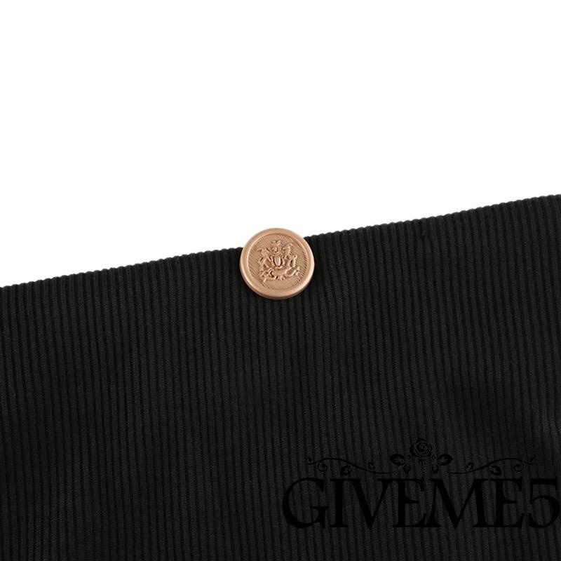 Áo nữ trễ vai tay dài kẻ sọc màu đen size S/M/L