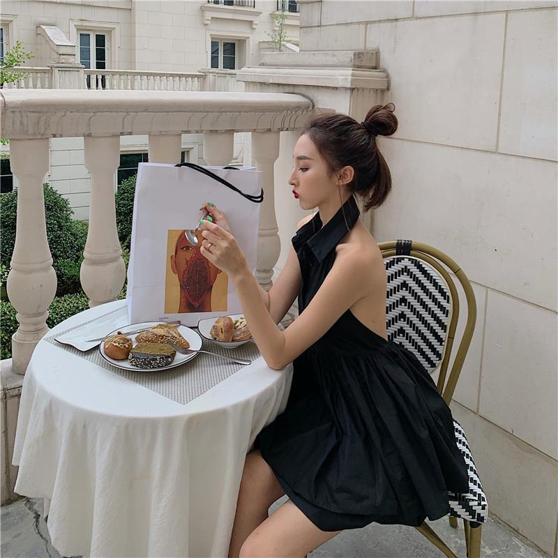 Đầm ngắn chữ A ôm eo màu trắng gợi cảm thời trang mùa hè 2020 cho nữ