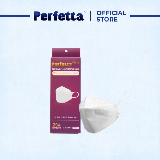 Khẩu Trang Y Tế Cao Cấp Perfetta KF94, Thanh Nẹp Mũi Mềm Mại (20 Cái/Hộp)