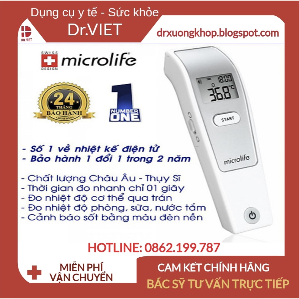 Nhiệt kế điện tử đo trán đa chức năng MICROLIFE FR1MF1 - Chính hãng Thụy Sĩ- Bảo hành 2 năm-Thiết kế nhỏ gọn